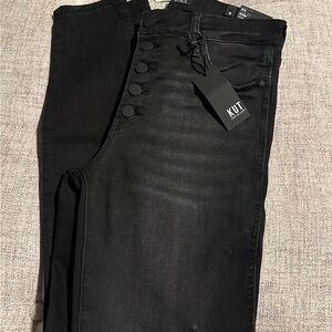Kut from the Kloth high rise Mia Skinny Jeans in Black